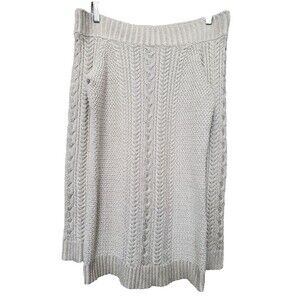 Ralph Lauren Gold Shimmer Cable-Knit Off-Shoulder Sweater Dress Size Small